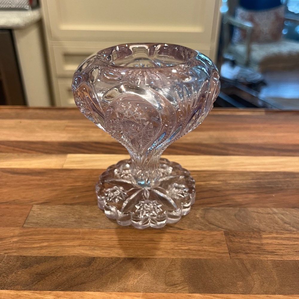 Vintage Imperial Glass lavender purple pressed Glass Vase. Gorgeous!!